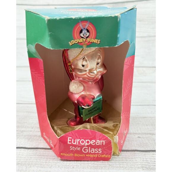 Vintage Looney Tunes European Style Glass Elmer Fudd Christmas Ornament - Picture 1 of 4